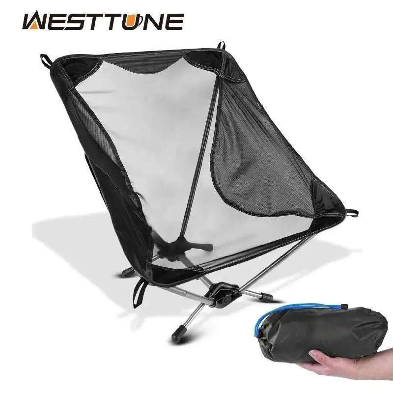 Ultralight Foldable Camping Chair 780g for Hiking and Travel-Grey