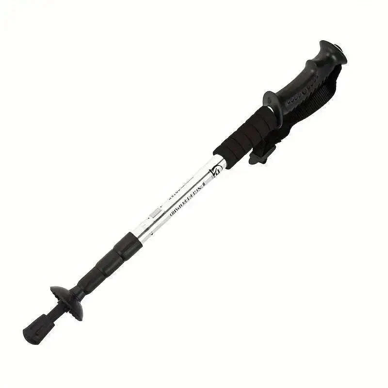 Ultralight Foldable Trekking Poles with Shock Absorption-4 Section Black