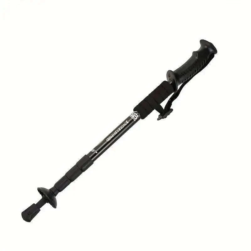 Ultralight Foldable Trekking Poles with Shock Absorption-4 Section Black