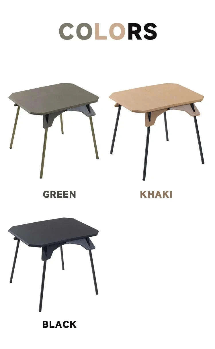 Ultralight Folding Camping Table with Dual Height Settings-Black