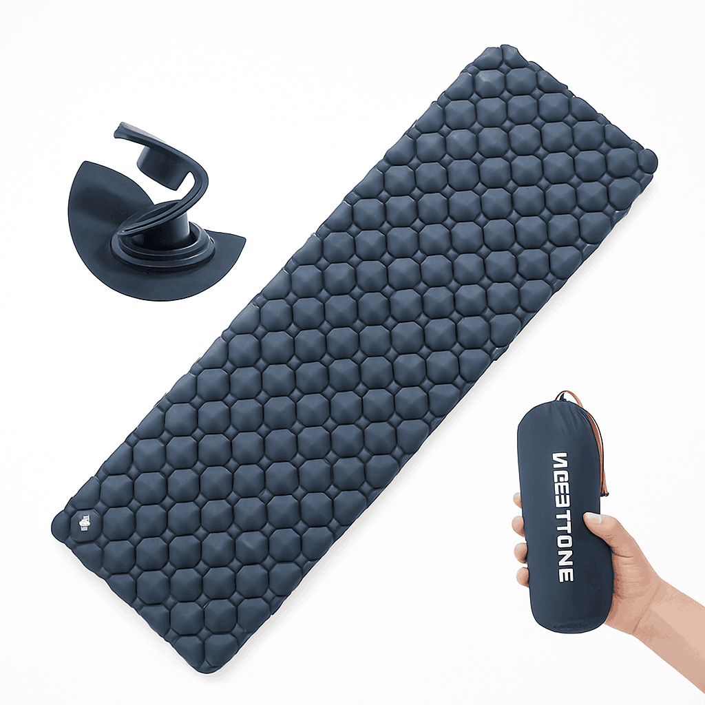 Ultralight Inflatable Camping Sleeping Pad 550g for Travel and Hiking-Green