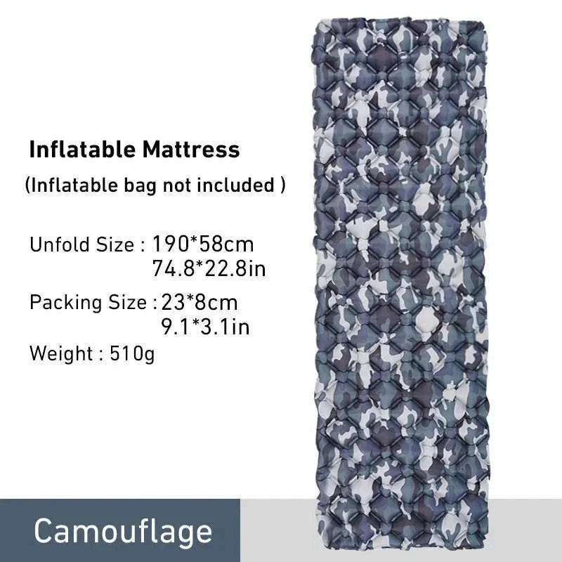 Ultralight Inflatable Camping Sleeping Pad 550g for Travel and Hiking-Green
