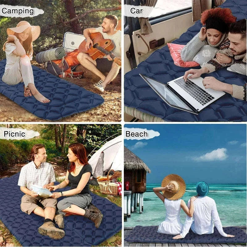 Ultralight Inflatable Camping Sleeping Pad, 550g for Travel-Green