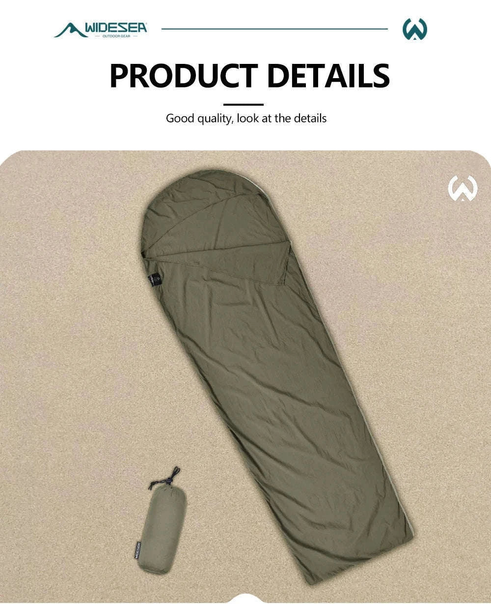 Ultralight Mummy Sleeping Bag Liner for Travel and Camping-GREY
