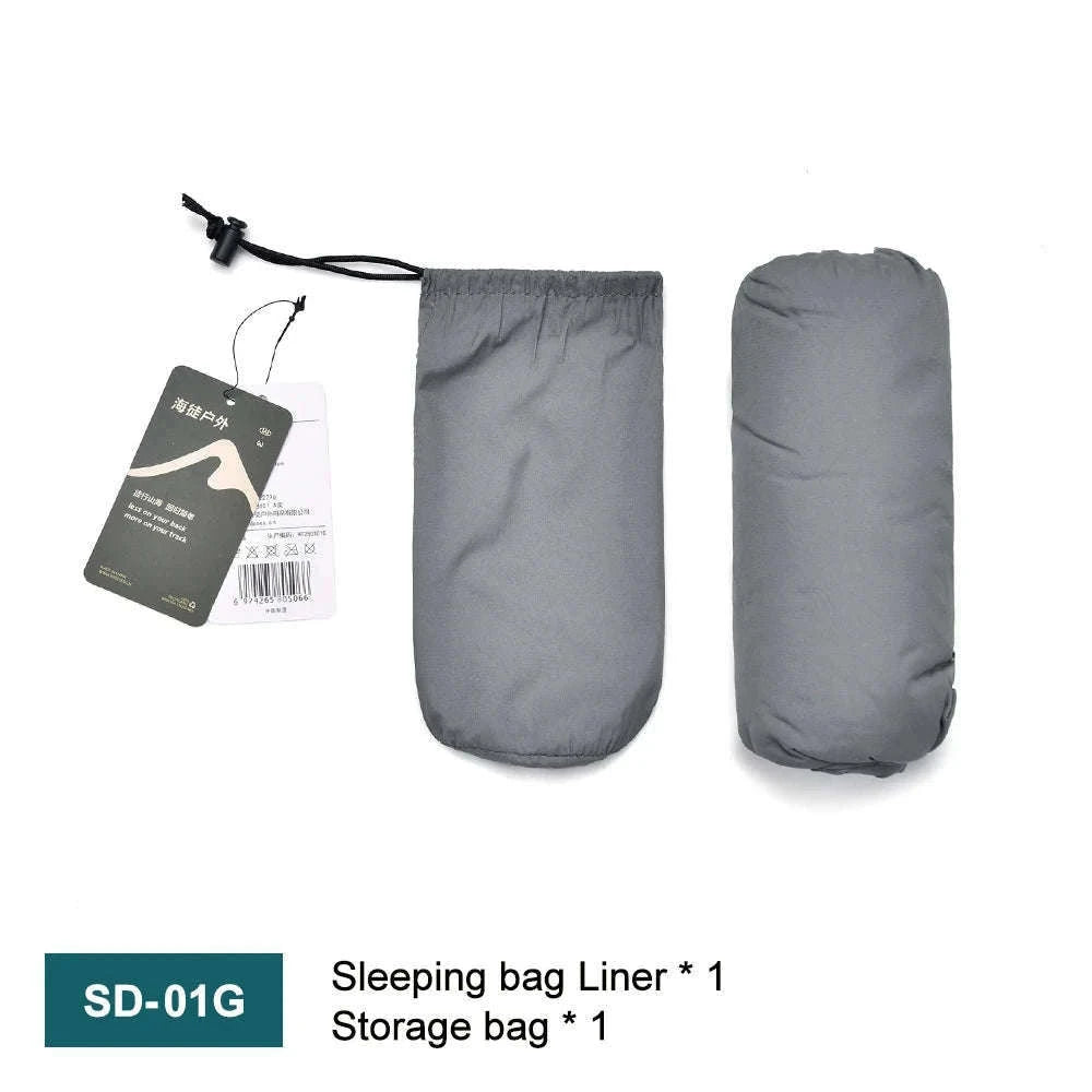 Ultralight Mummy Sleeping Bag Liner for Travel and Camping-GREY