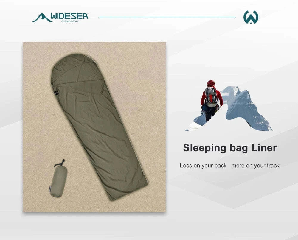 Ultralight Mummy Sleeping Bag Liner for Travel and Camping-GREY