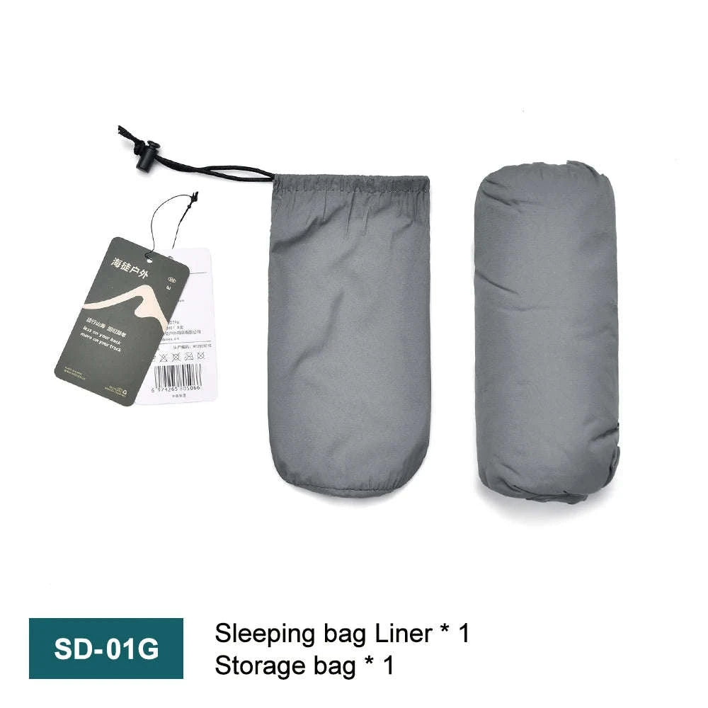 Ultralight Mummy Sleeping Bag Liner for Travel and Camping-GREY