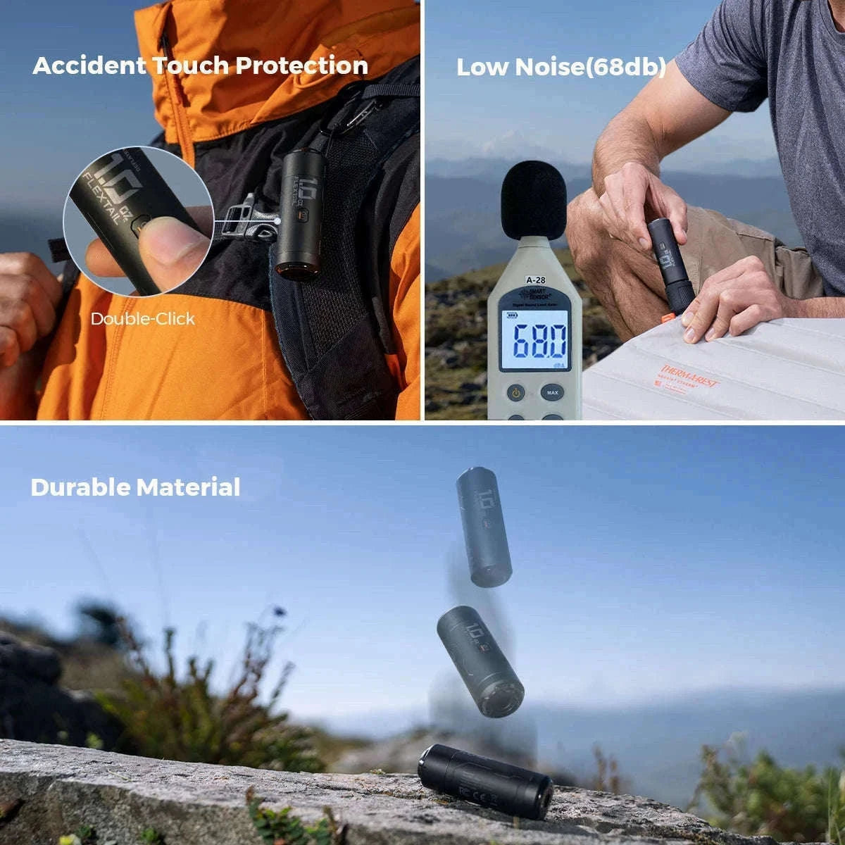 Ultralight Portable Electric Air Pump for Camping Sleeping Pads-Black
