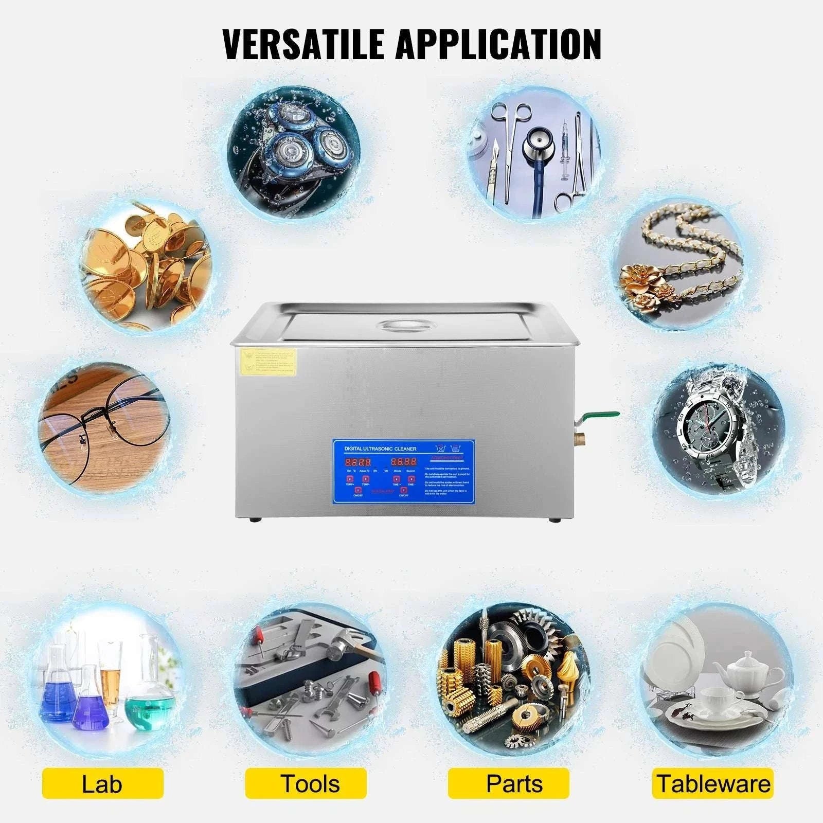Ultrasonic Cleaner 1.3–30L Heated Digital Deep Cleaning Machine-22L / GERMANY