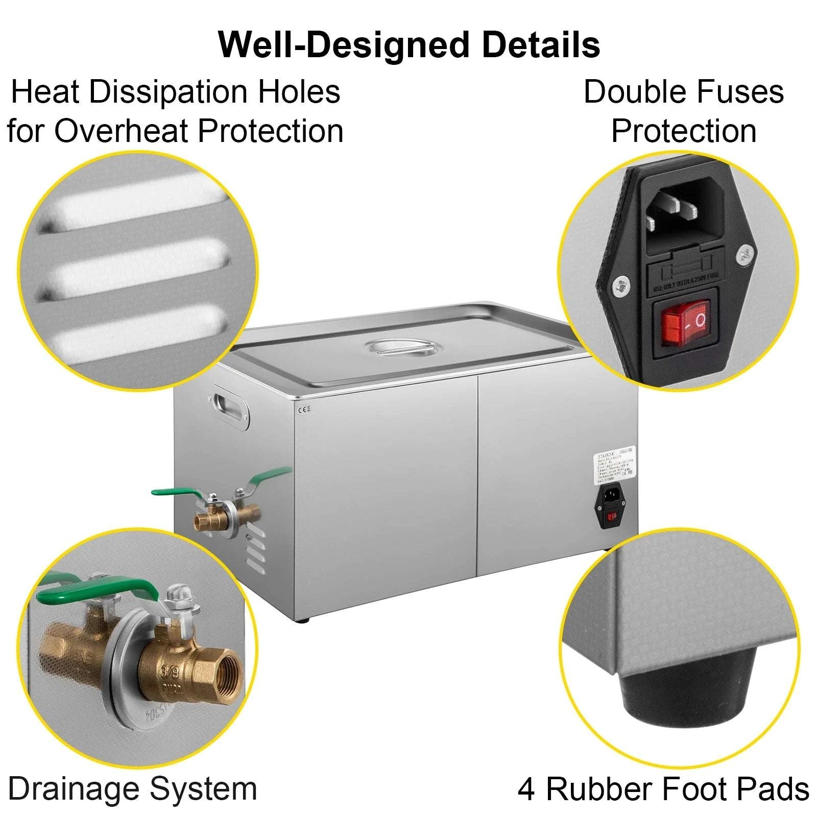 Ultrasonic Cleaner 1.3–30L Heated Digital Deep Cleaning Machine-22L / GERMANY