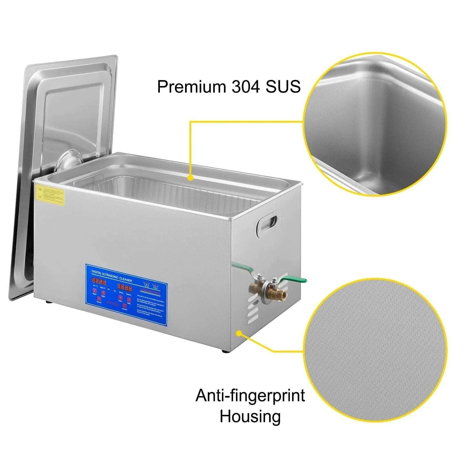 Ultrasonic Cleaner 1.3–30L Heated Digital Deep Cleaning Machine-22L / GERMANY