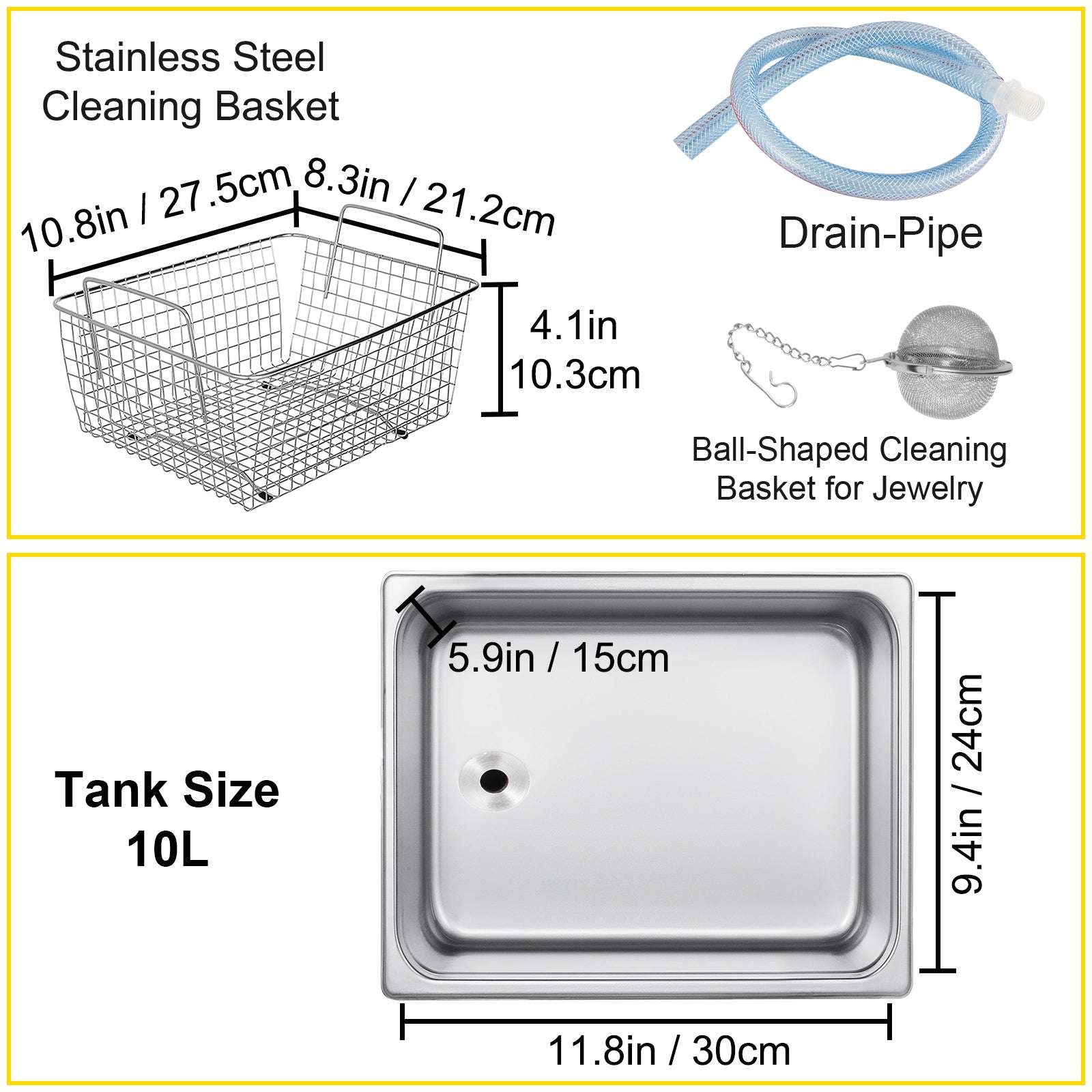 Ultrasonic Cleaner 10L / 30L Dual Frequency 28/40kHz with Heating-30 L Tank / Poland