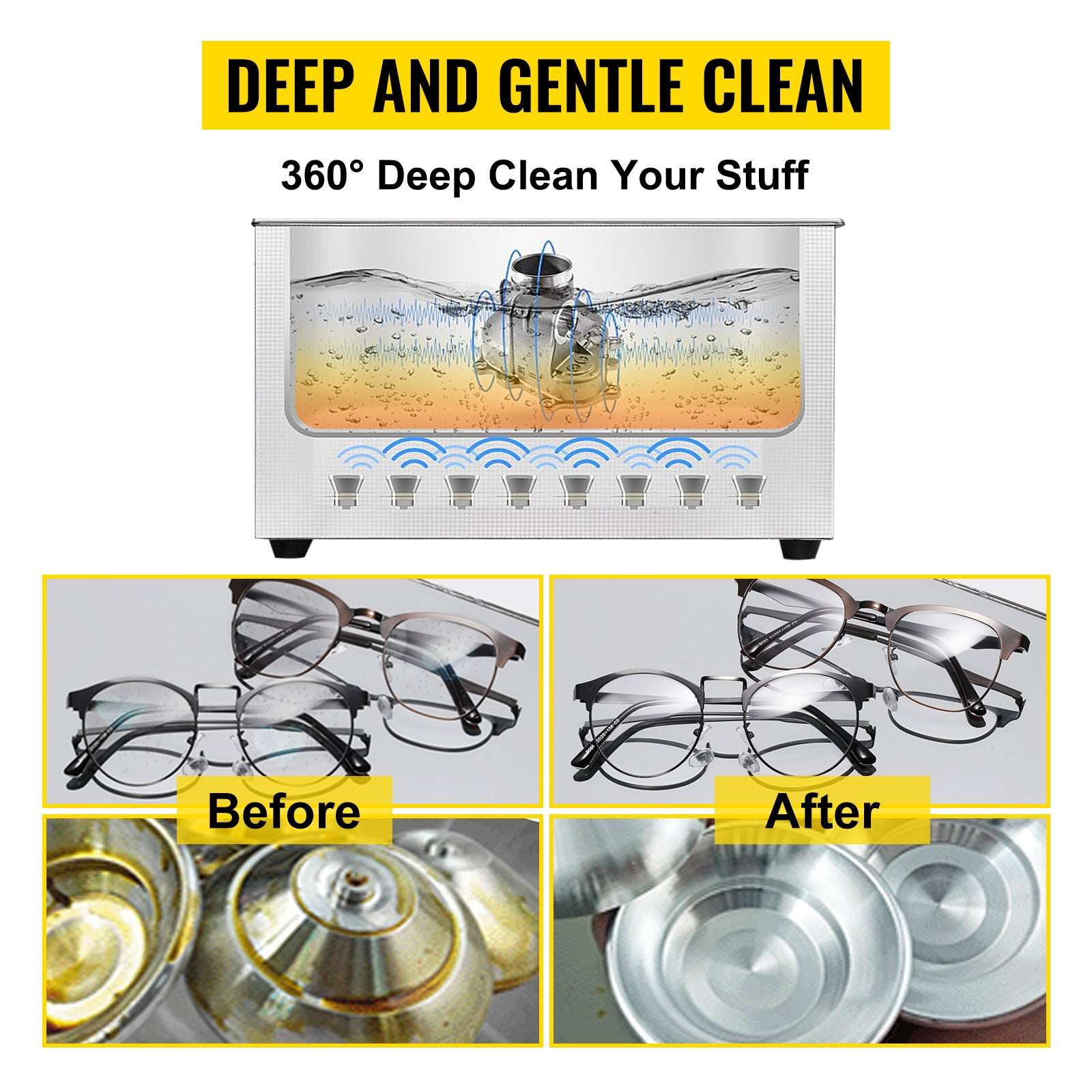 Ultrasonic Cleaner 2L–15L 40kHz Deep Cleaning Machine with Heat-2L / Poland