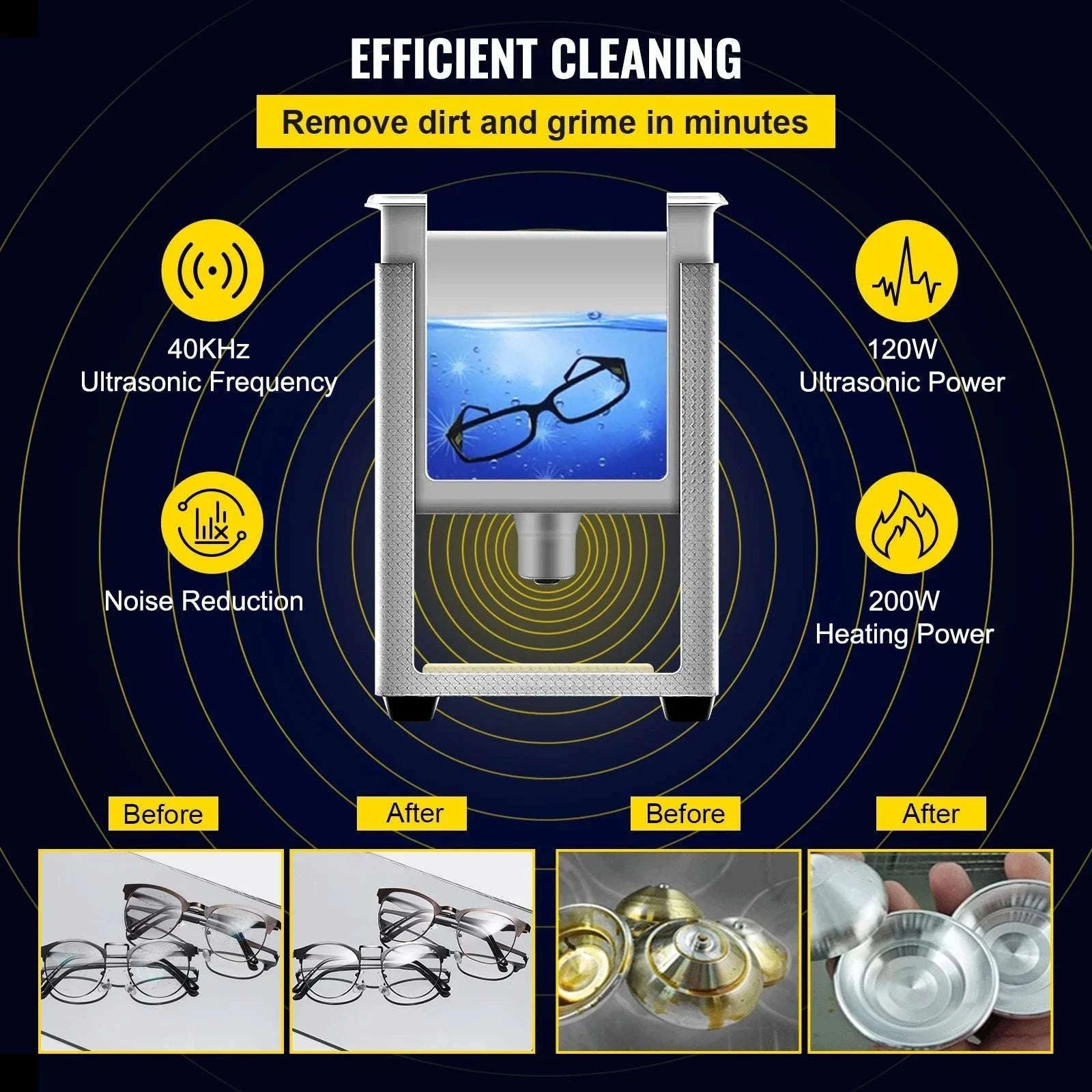 Ultrasonic Cleaner 2L–15L 40kHz Deep Cleaning Machine with Heat-2L / Poland
