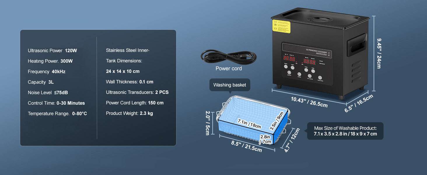 Ultrasonic Cleaner 2L–15L 40kHz Deep Cleaning with Timer & Heat-15L / Poland