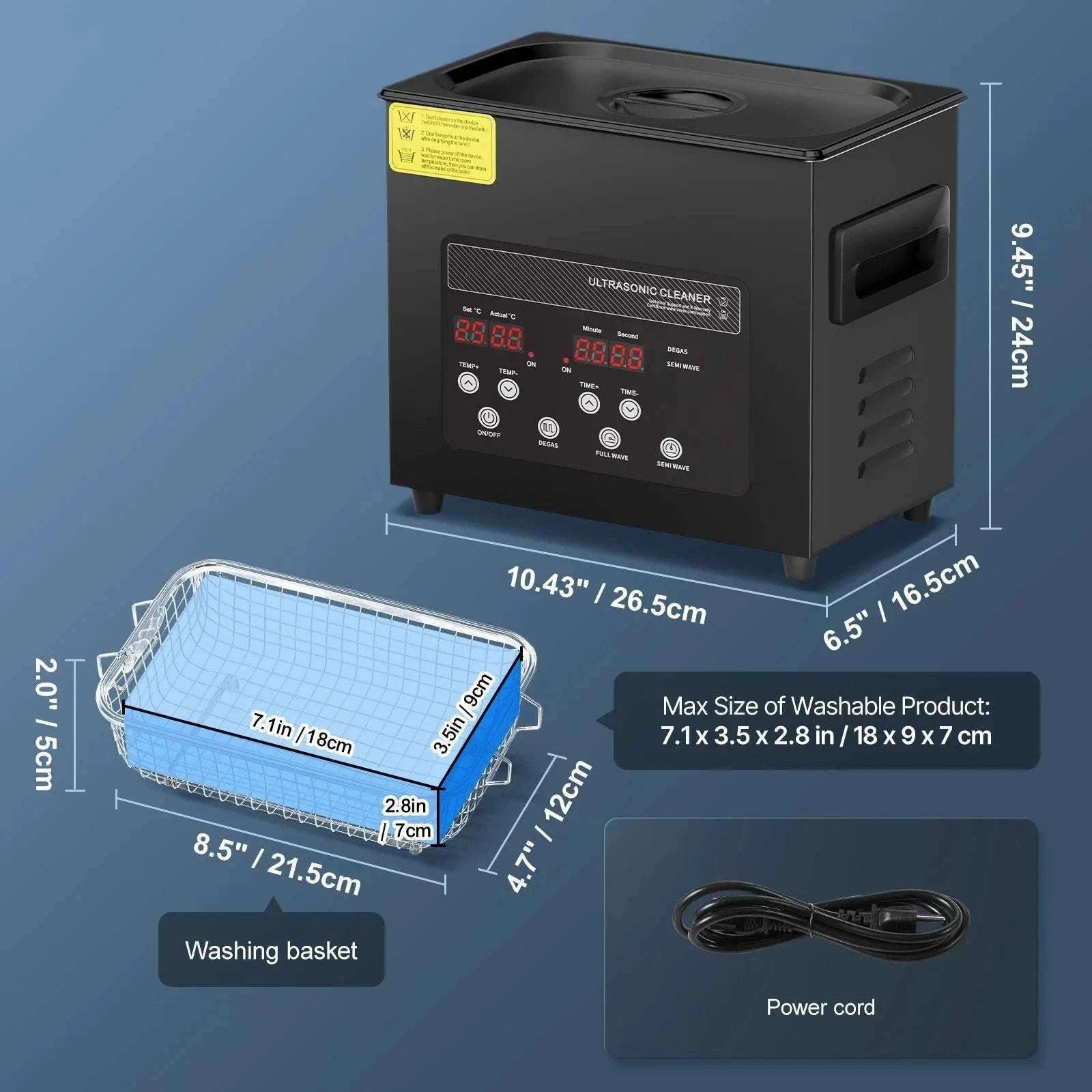 Ultrasonic Cleaner 2L–15L 40kHz Deep Cleaning with Timer & Heat-15L / Poland