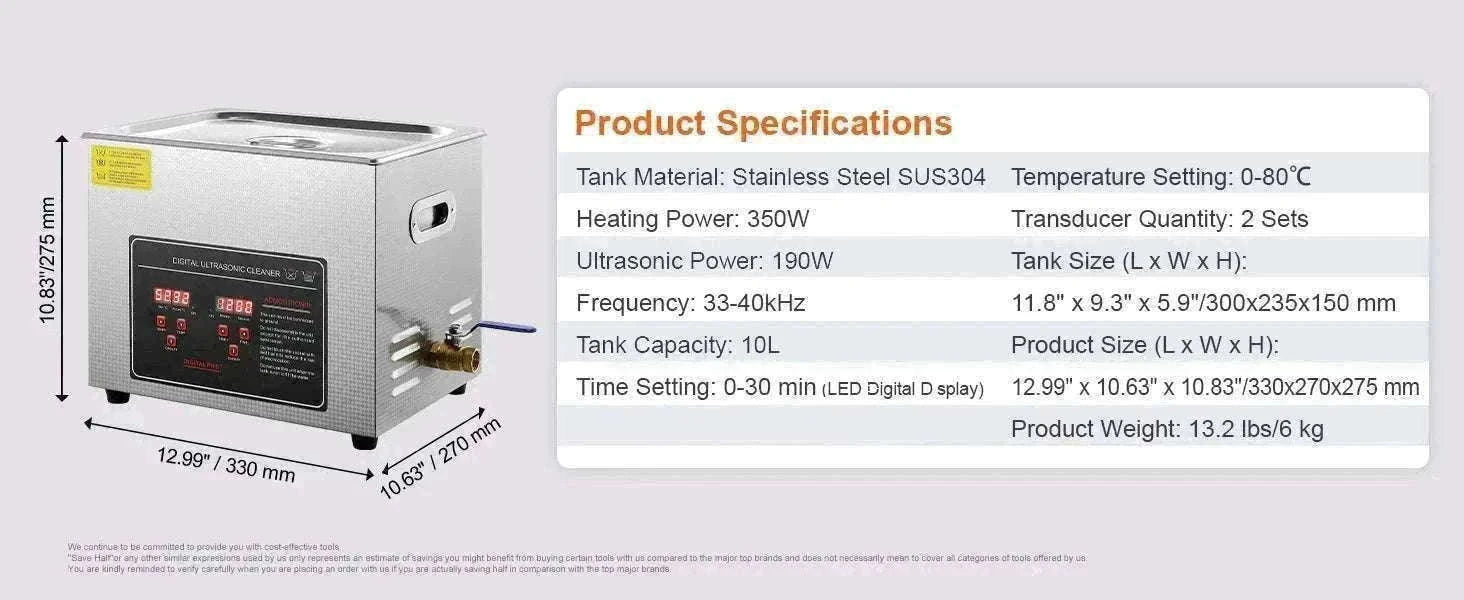 Ultrasonic Cleaner 2L–30L Stainless Steel Deep Cleaning Machine-30L / GERMANY