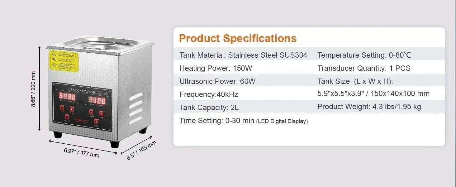 Ultrasonic Cleaner 2L–30L Stainless Steel Deep Cleaning Machine-30L / GERMANY