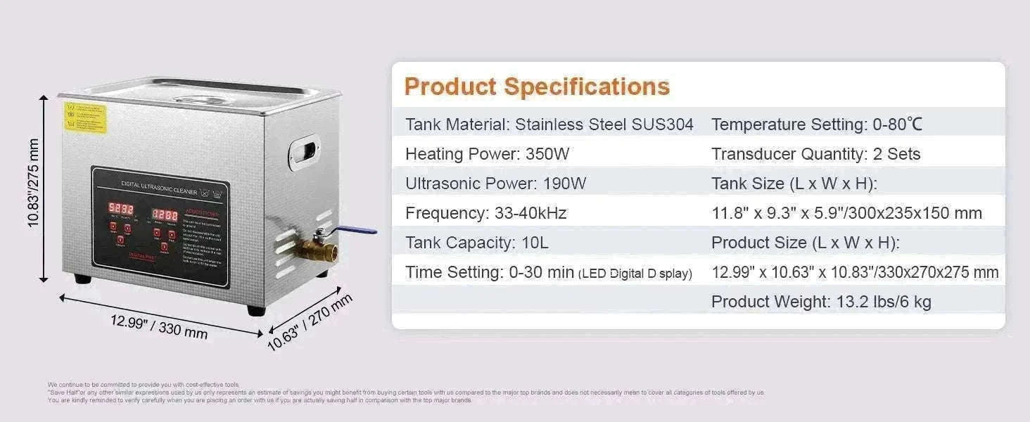 Ultrasonic Cleaner 2L–30L Stainless Steel Deep Cleaning Machine-30L / GERMANY
