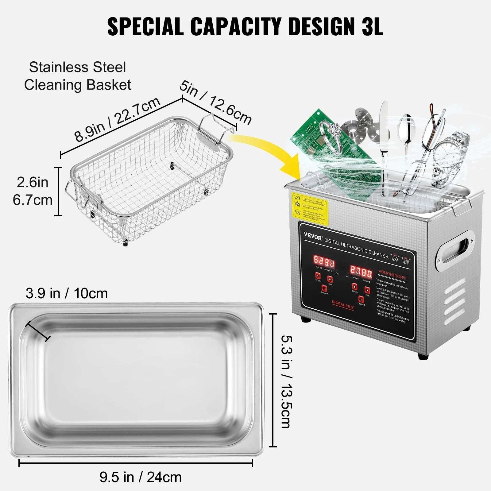 Ultrasonic Cleaner 2L–30L Stainless Steel Deep Cleaning Machine-30L / GERMANY
