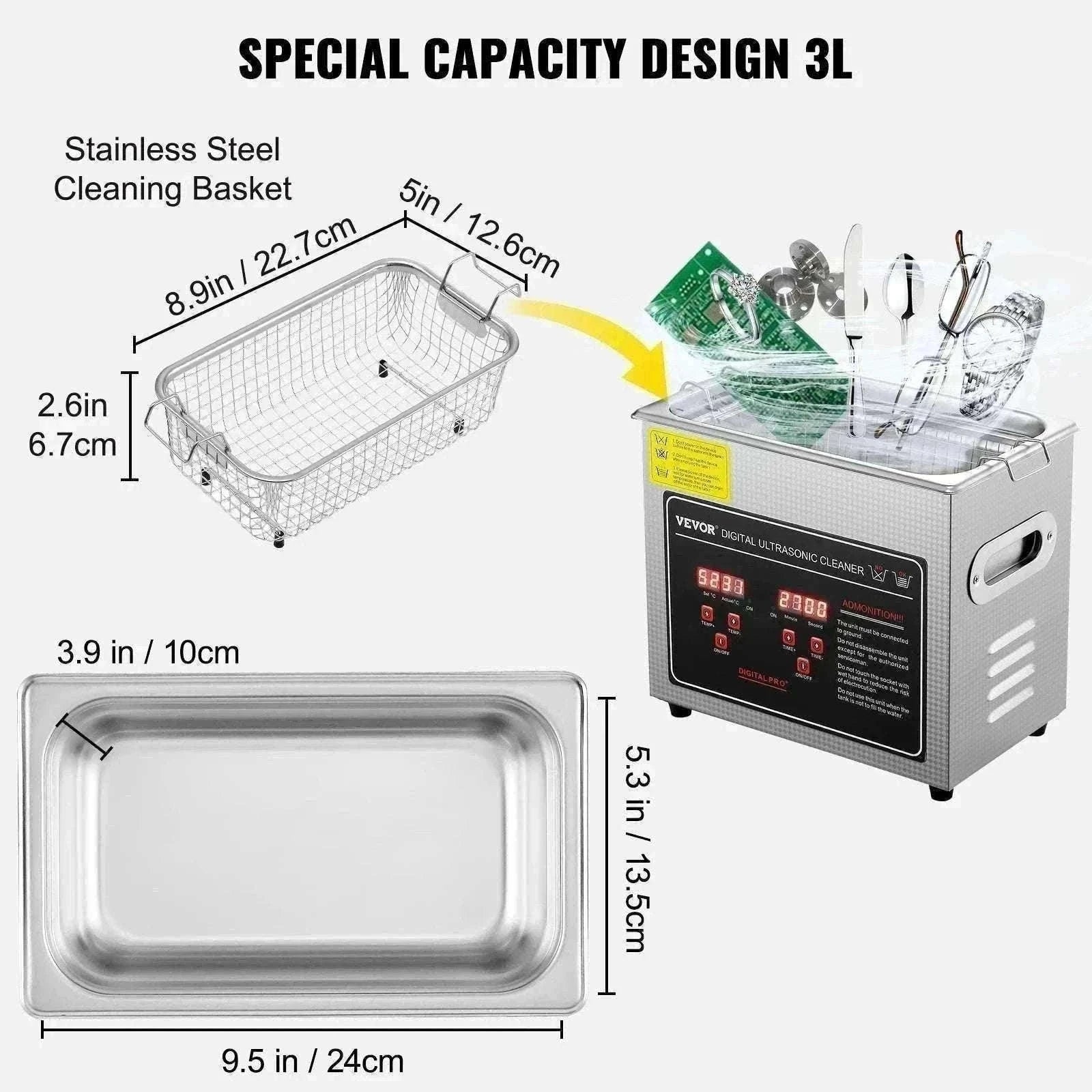 Ultrasonic Cleaner 2L–30L Stainless Steel Deep Cleaning Machine-30L / GERMANY