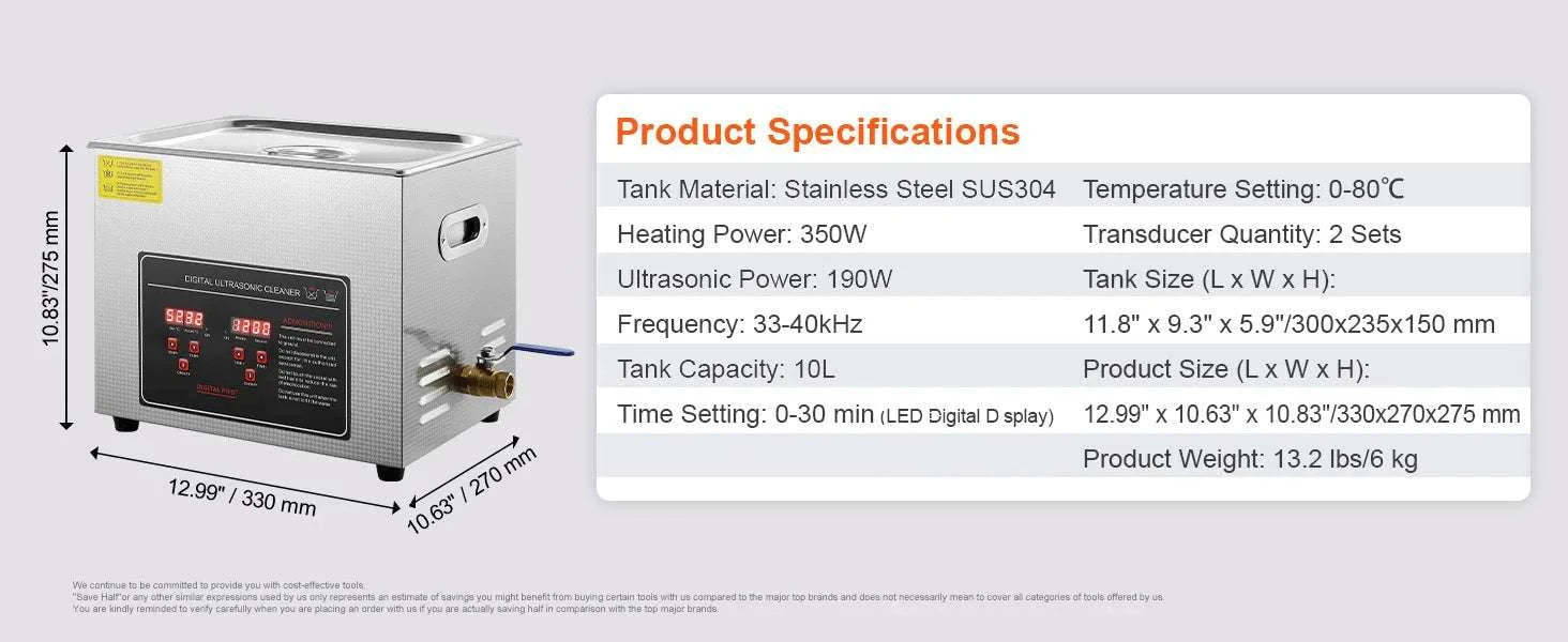 Ultrasonic Cleaner 2L–30L Stainless Steel Deep Cleaning Machine-30L / GERMANY