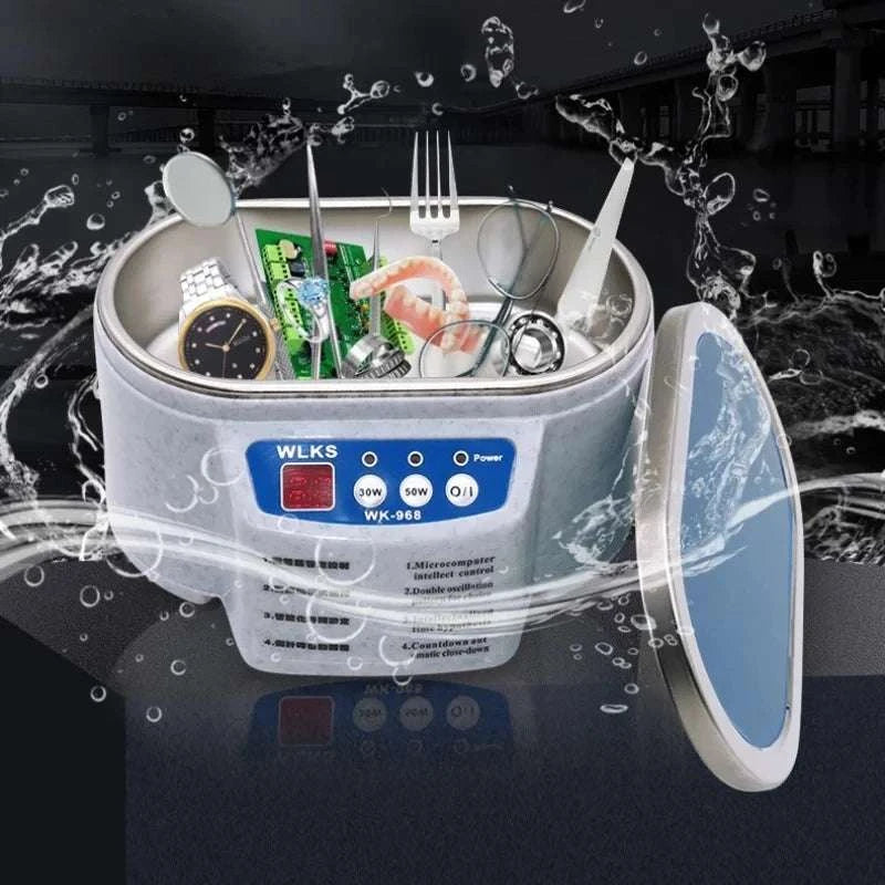 Ultrasonic Cleaner 40kHz 30W Bath for Glasses Dentures Jewelry-30W / United States