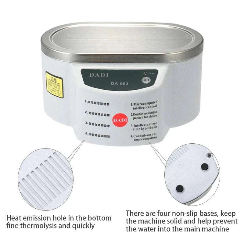 Ultrasonic Cleaner 40kHz 30W Bath for Glasses Dentures Jewelry-30W / United States