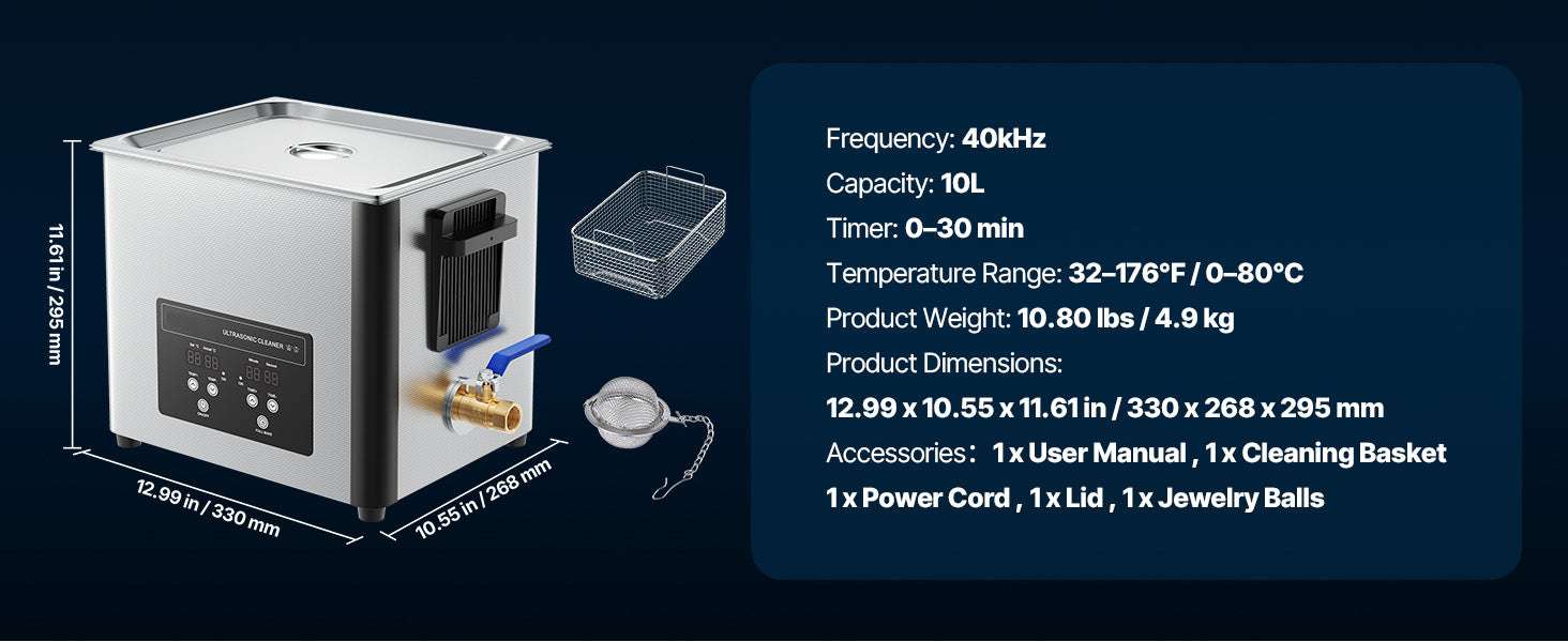 Ultrasonic Cleaner 6L–30L Stainless Steel Bath for Jewelry & Parts-6L / United States