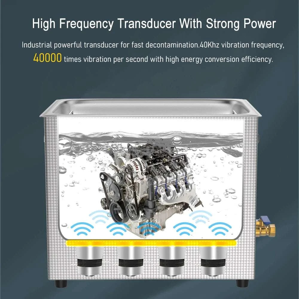 Ultrasonic Cleaner Machine 40kHz Heated Bath for Jewelry, Dental & Tools-30L 840W CJ100SD-4 / EU / China Mainland