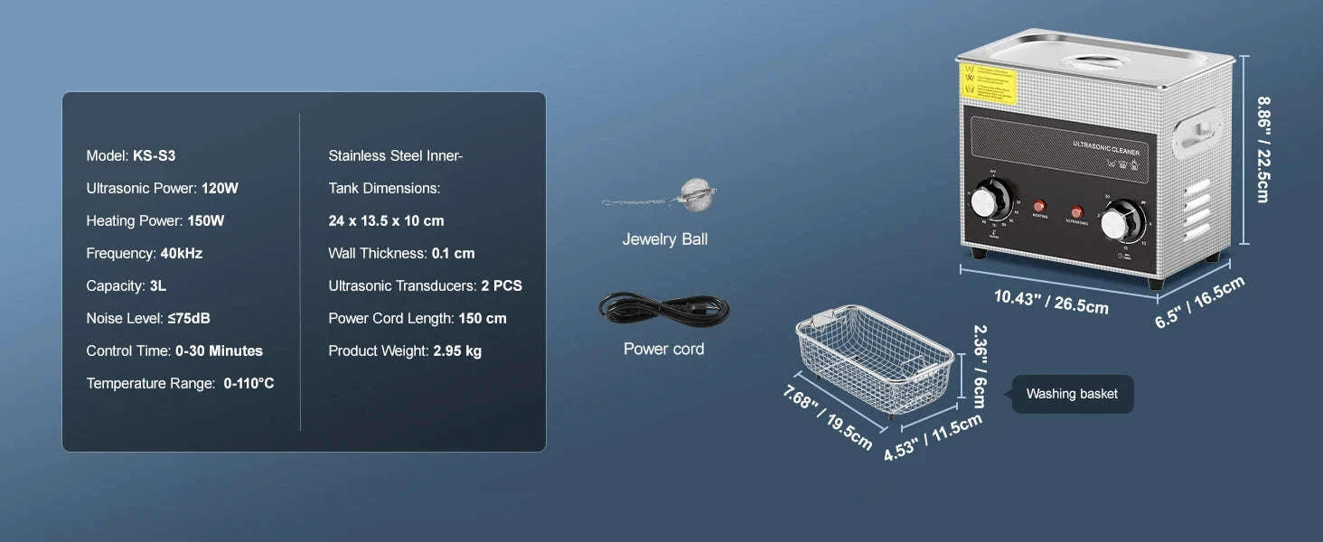Ultrasonic Cleaner with Heater and Timer for Tools and Parts-15L / spain