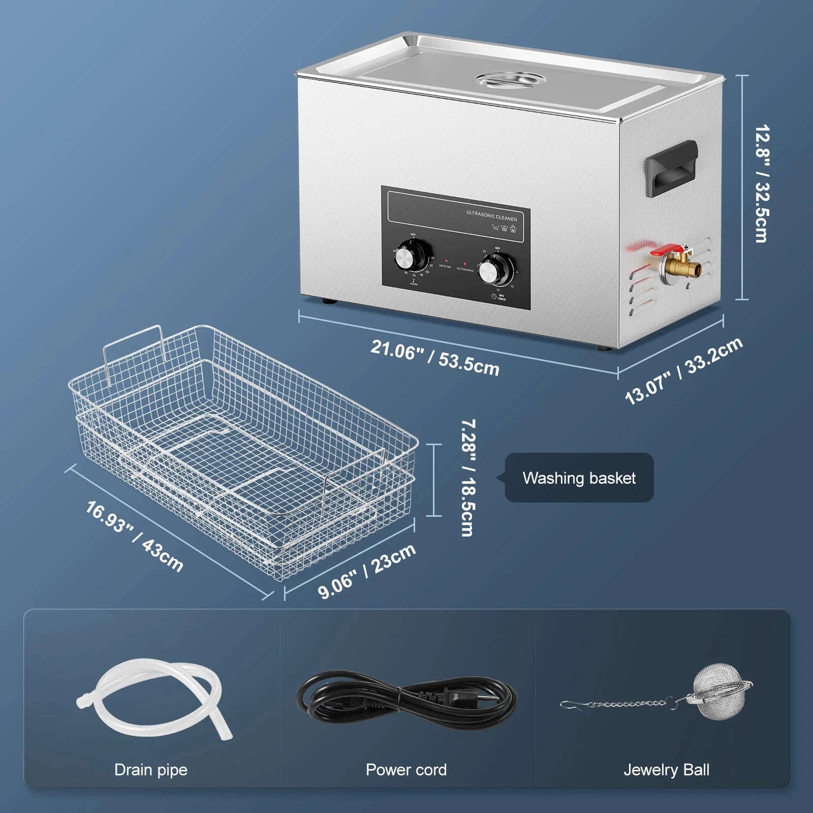 Ultrasonic Cleaner with Heater and Timer for Tools and Parts-15L / spain