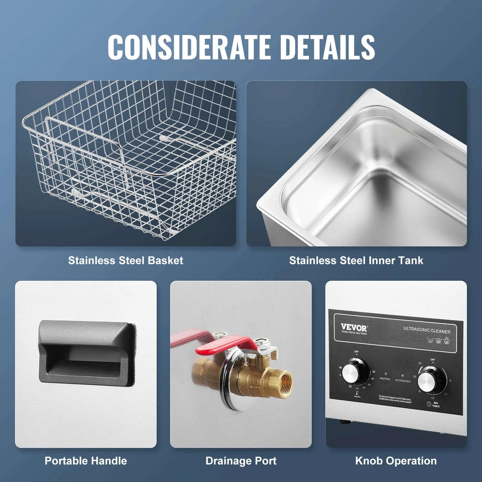 Ultrasonic Cleaner with Heater and Timer for Tools and Parts-15L / spain