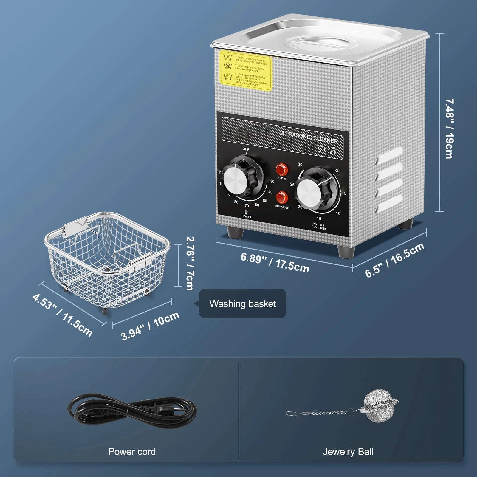 Ultrasonic Cleaner with Heater and Timer for Tools and Parts-15L / spain