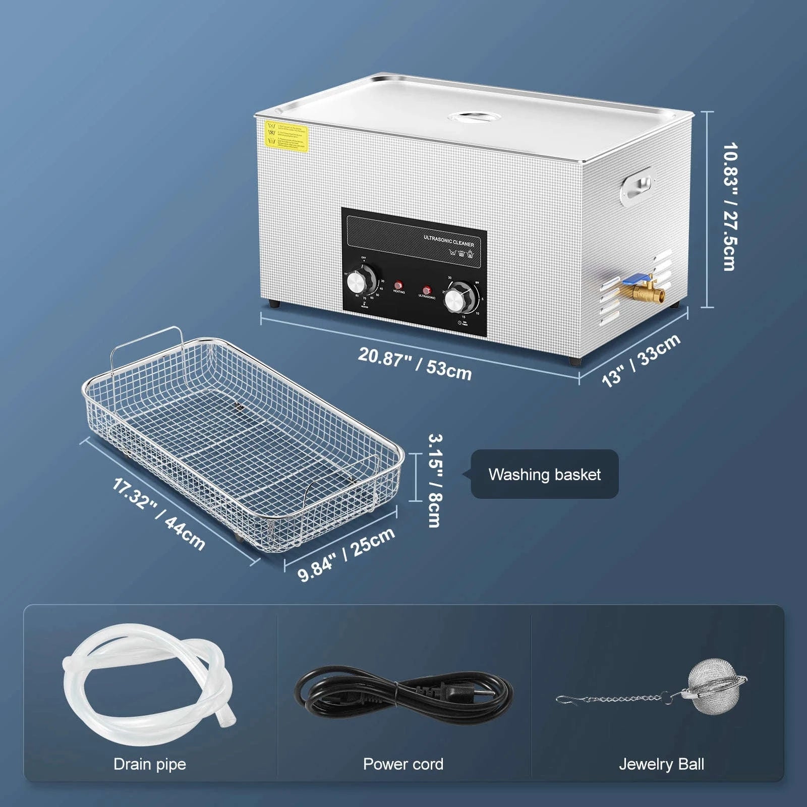 Ultrasonic Cleaner with Heater and Timer for Tools and Parts-15L / spain