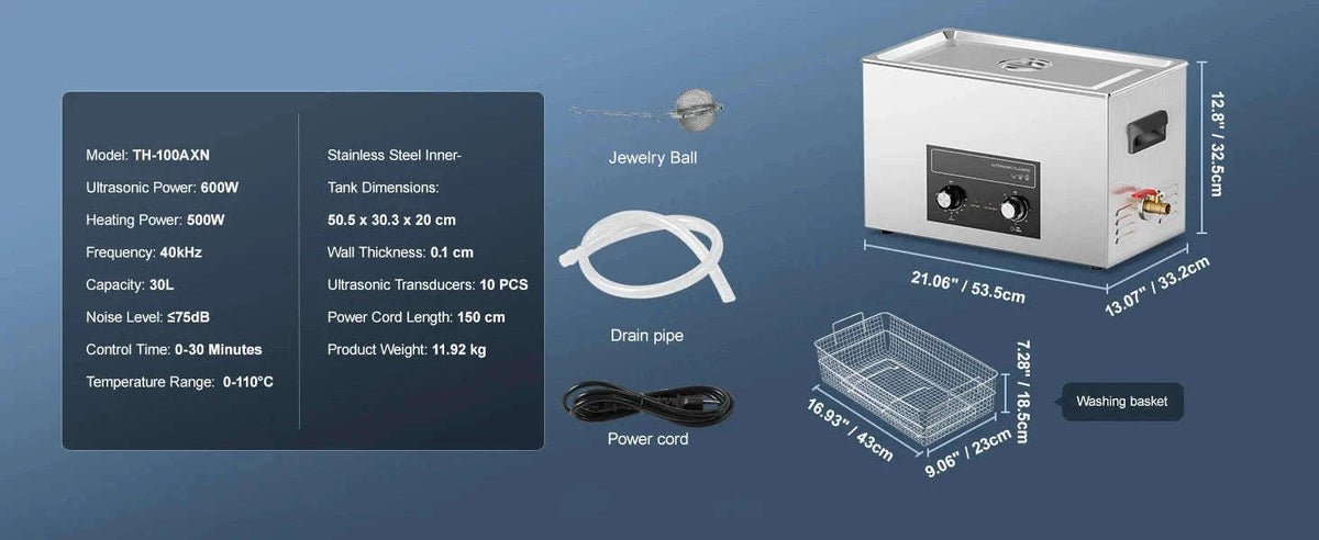 Ultrasonic Cleaner with Heater and Timer for Tools and Parts-15L / spain
