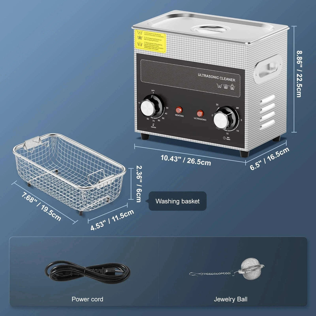 Ultrasonic Cleaner with Heater and Timer for Tools and Parts-15L / spain