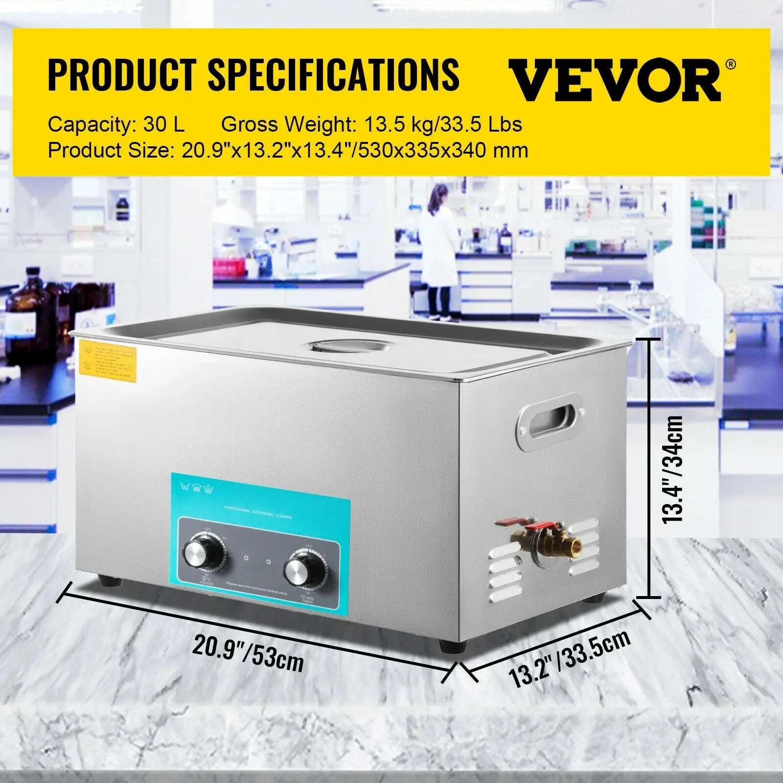 Ultrasonic Cleaner with Heating 2L–30L Deep Cleaning Machine-6.5 L / spain