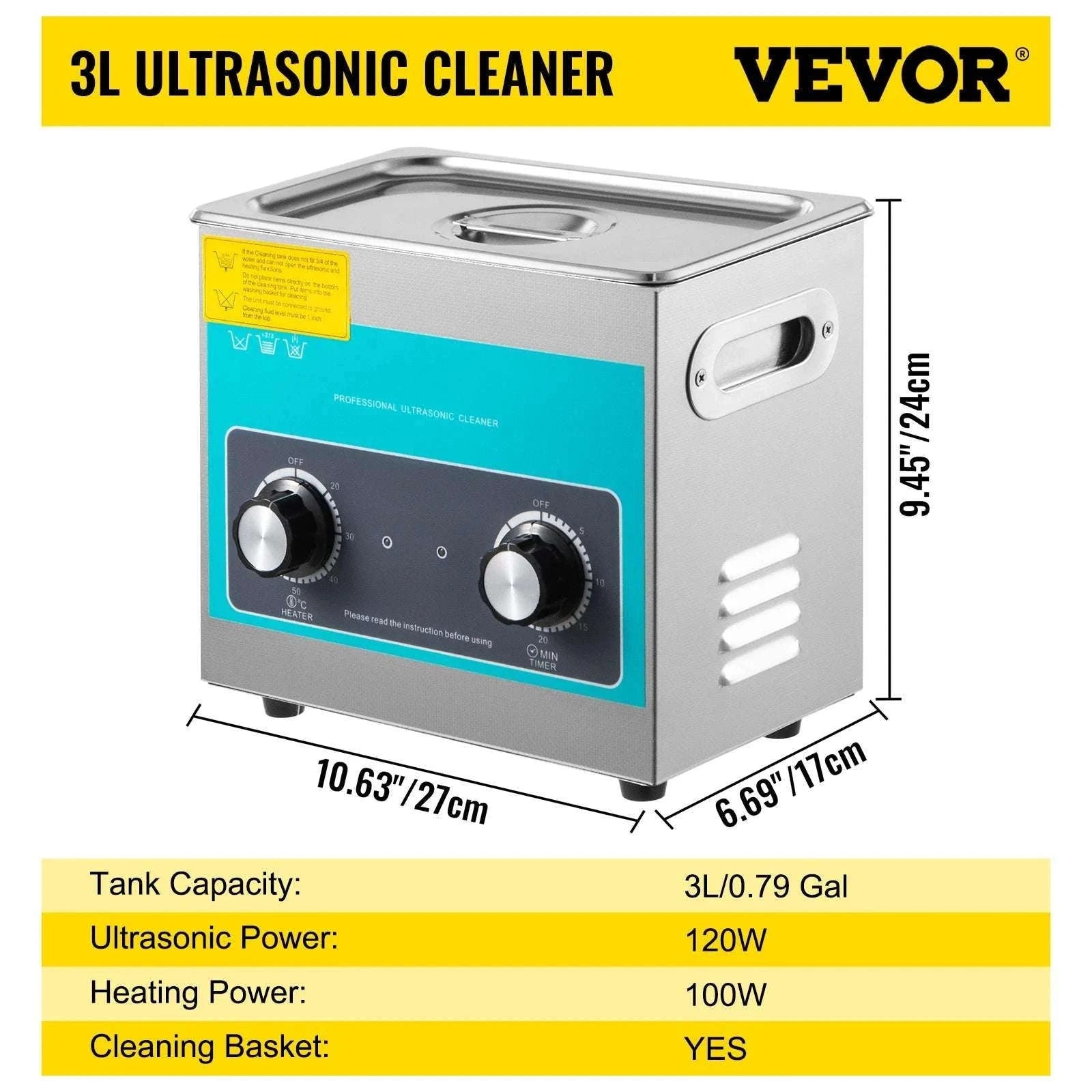 Ultrasonic Cleaner with Heating 2L–30L Deep Cleaning Machine-6.5 L / spain
