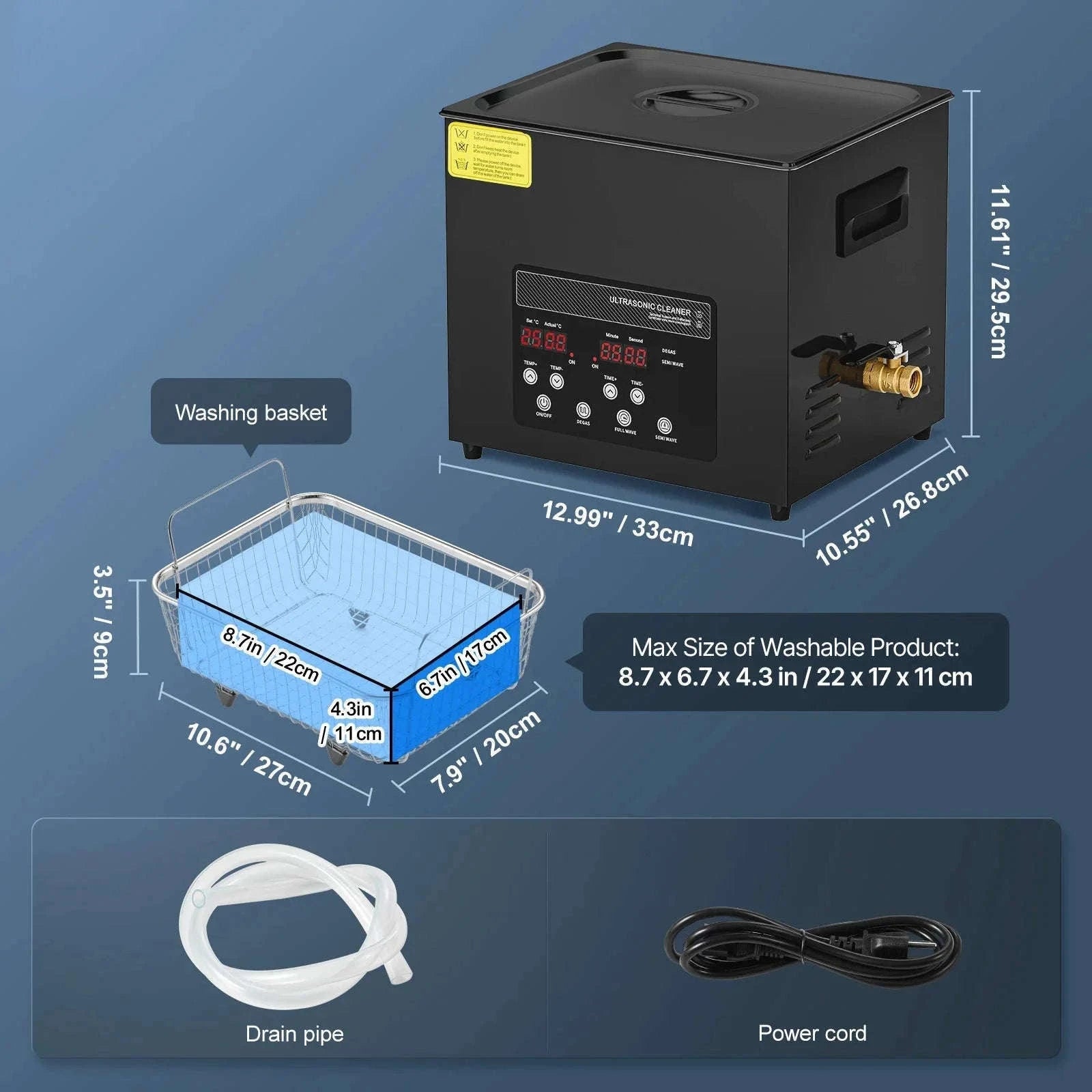 Ultrasonic Cleaner with Timer-15L / Germany