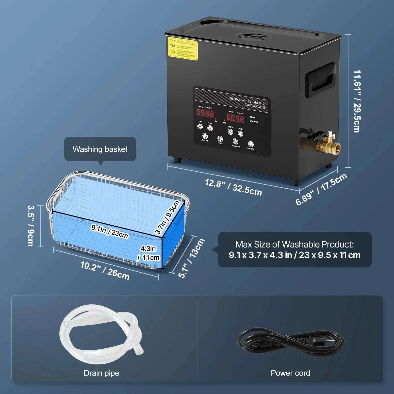 Ultrasonic Cleaner with Timer-15L / Germany