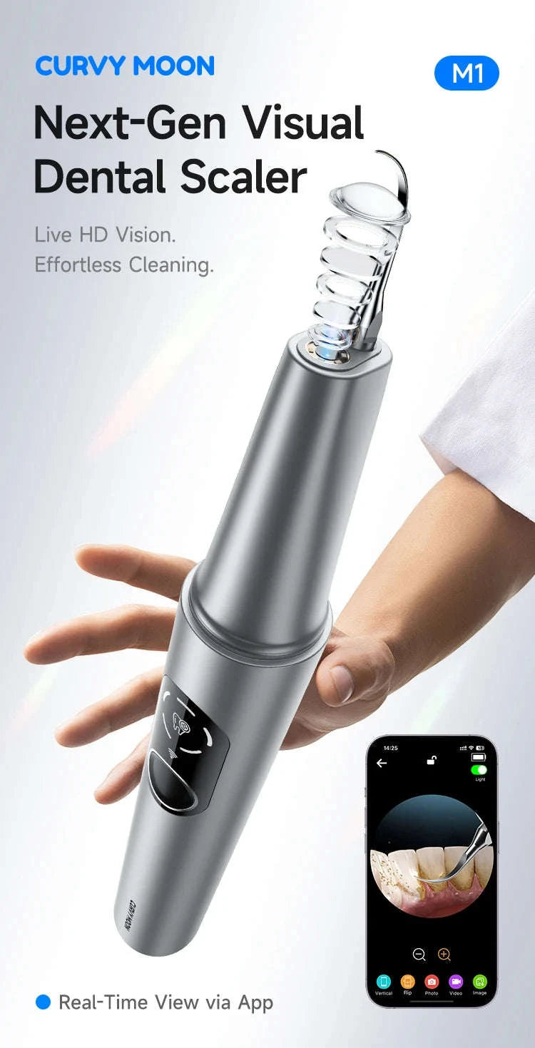 Ultrasonic Dental Scaler with LED Light & 5 Cleaning Modes-as show