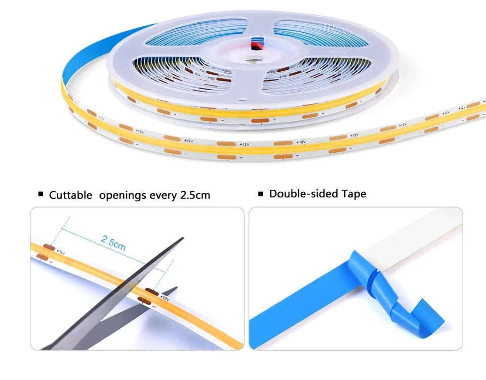 Under Cabinet COB LED Strip Light with Touch Dimmer-2PCS LED Strip / Neutral White / EU Power Plug|2m