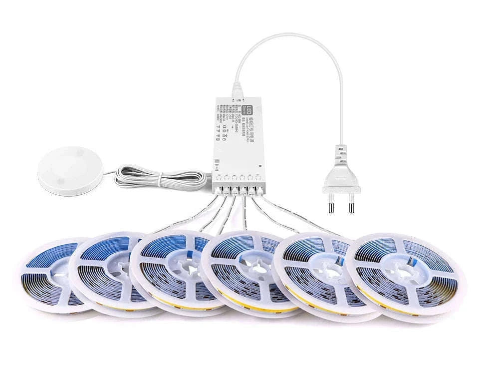 Under Cabinet COB LED Strip Light with Touch Dimmer-2PCS LED Strip / Neutral White / EU Power Plug|2m