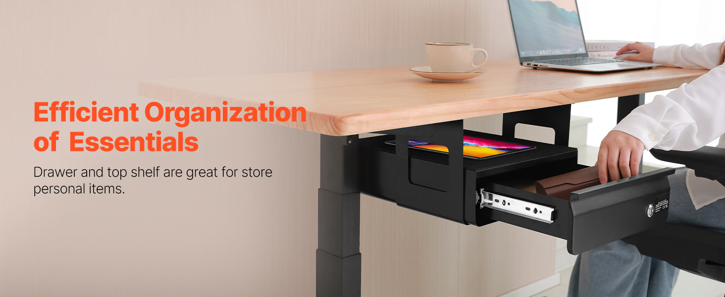 Lockable Under Desk Drawer Organizer with Slide-Out Storage