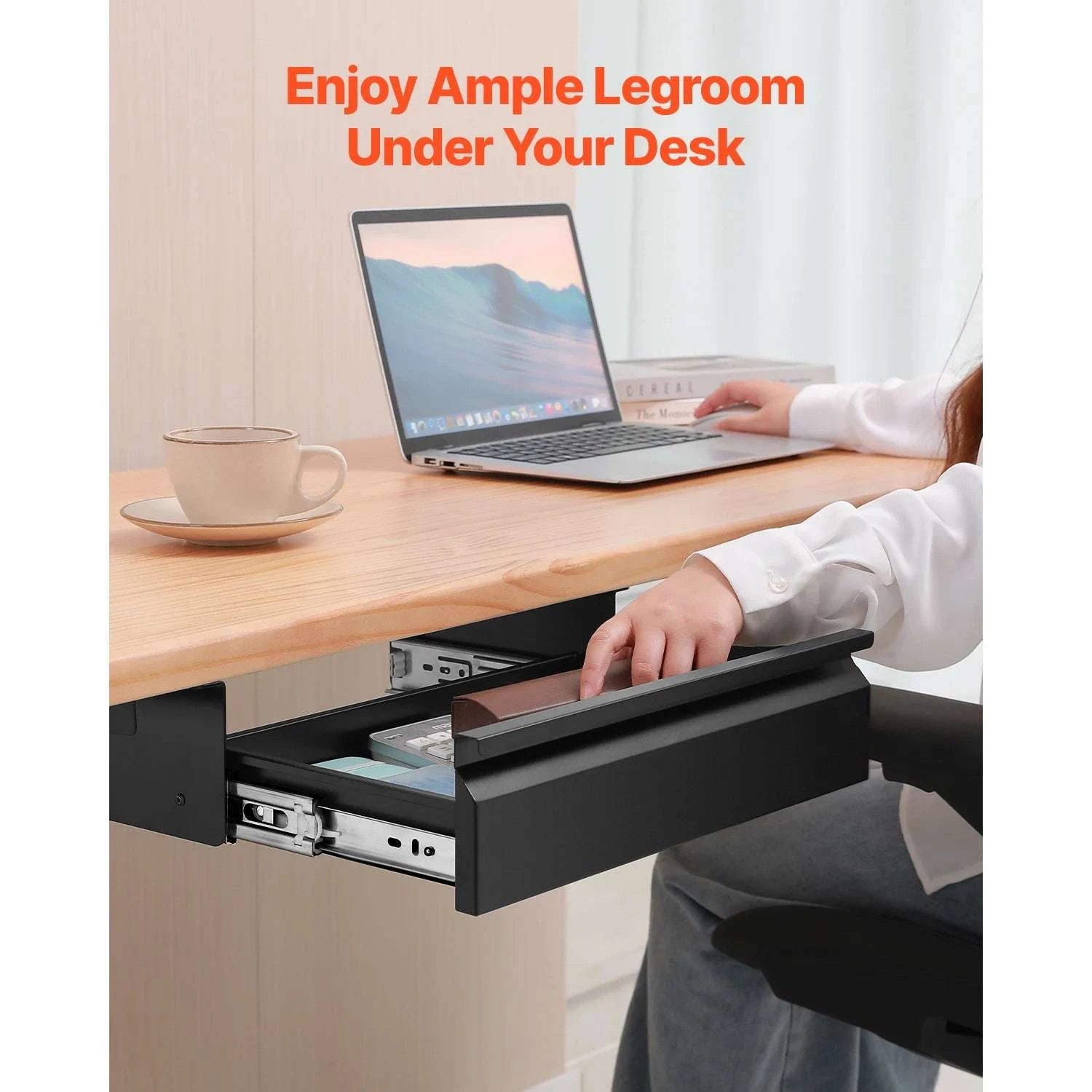 Under Desk Sliding Storage Drawer Organizer for Clean Workspace-30in / United States