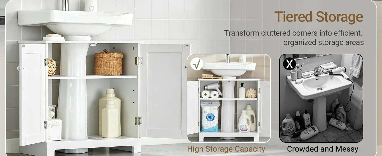 Under Sink Bathroom Cabinet with U-Shape Storage 60x60x30cm-Dark Grey / GERMANY