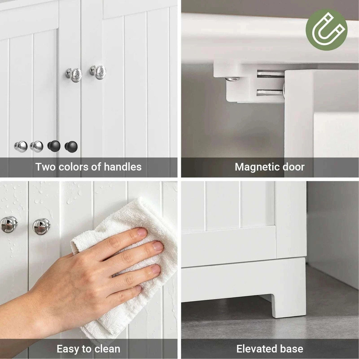 Under Sink Bathroom Cabinet with U-Shape Storage 60x60x30cm-Dark Grey / GERMANY