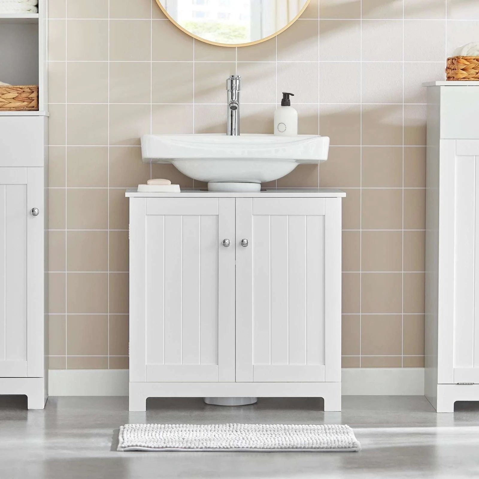 Under Sink Bathroom Cabinet with U-Shape Storage 60x60x30cm-Dark Grey / GERMANY