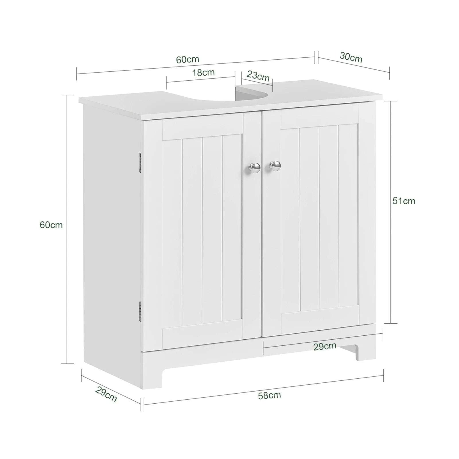 Under Sink Bathroom Cabinet with U-Shape Storage 60x60x30cm-Dark Grey / GERMANY